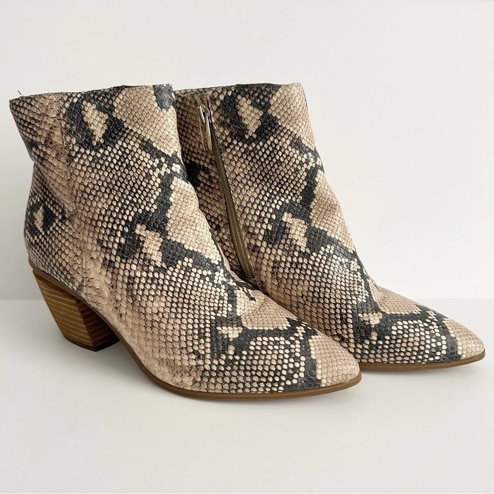 Vince Camuto Snake Print Boots | Size 10